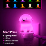 L LOHAS LED Plug in Night Light for Kids, 3D Cute Puppy Night Lights with Dusk to Dawn Sensor, RGB+Soft White 3000K Dog Night Light, Christmas Birthday Gift Nightlight for Kids, Room Decor