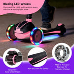 Nattork Kids Scooter for Age 3-5, Toddler Scooter with 4 Adjustable Height for Boys & Girls, Light Up 3-Wheels Foldable Kick Scoote, Lean to Steer, 120LB Weight Capacity Age 5-8 Pink