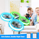 Q9s Drones for Kids,RC Drone with Altitude Hold and Headless Mode,Quadcopter with Blue&Green Light,Propeller Full Protect,2 Batteries and Remote Control,Easy to fly Kids Gifts Toys for Boys and Girls