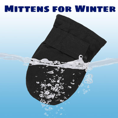 YKYUASD Toddler Winter Mittens Fleece Lined Gloves Waterproof Unisex Easy-on Warm Gloves for Snow Outdoor Boy Girl Kids (Black, 6-18M（No thumb）)