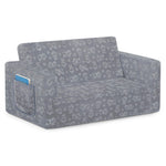 Delta Children - Serta Perfect Sleeper Kids 2-Seater Sofa, Convertible 2-in-1 Flip Open Toddler Couch Sleeper, Foam Chair for Playroom & Bedroom, Bed Lounger, Comfy Play Sleeping Lounge Chair, Grey