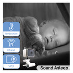 Baby Monitor with Camera and Audio, Long Range No WiFi, Baby Room Temperature Monitoring, Auto Night Vision, 5 Built-in lullabies, 2-Way Audio