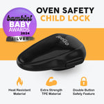 BeeGo® Oven Lock - No-Drill, Heat-Resistant, Self-Adhesive Durable & Easy to Install Oven Safety Locks for Toddlers, Baby proofing Doors, Black