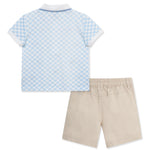 Little Me Clothes for Baby Boys' Nautical Polo Short Set, Pique Blue/Peacoat, 2 Toddler