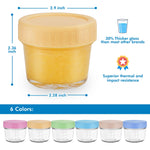 WILLDAN Glass Baby Food Storage Jars w/Lids (4 oz, 24 Pack Set) Snack, Puree, Reusable Small Containers, Breast Milk, Fridge or Freezer, Microwave & Dishwasher Safe, Essential Must Have for Infants