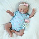 Lifelike Reborn Baby Dolls-20 inch Sleeping Realistic Newborn Baby Dolls, Soft Cloth Body with Feeding Toy for Kids Age 3 +