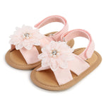 QWZban Baby Girl Sandals Summer Lace Flowers Princess Wedding Dress Flats Shoes Newborn Crib Shoes First Walkers Prewalkers