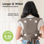 KeaBabies Baby Wrap Carrier Ring Sling - Easy to Wear, Adjustable D-Lite Baby Carrier Newborn to Toddler, Infant Carrying Shirt, Hands Free Bonding, Breathable Fabric Wearing Wrap (Copper Gray)