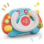 Baby Montessori Sensory Learning Travel Activities Toys with Sound Light - Baby Steering Wheel Music Toys for Babies 6 9 12 18 Months - Infant Newborn Shower Gifts for Toddlers 1-3 Year Old Boys Girls