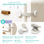 Regalo Safety Multi-Purpose Baby Proofing Latch, Child Proof Cabinet & Fridge Lock with 3M Adhesive Stickers (3 Pack)