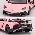 TGRCM-CZ 1/36 Scale Lamborghini Aventador LP700-4 Casting Model Car, Zinc Alloy Pull Back Vehicles Toy Car for Toddlers Kids Boys Girls Gift (Pink)
