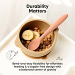 KeaBabies Silicone Baby Spoons, Self Feeding 6-12 months - 6-Pack Baby Weaning Eating Utensils, Toddler First Food Training Spoon, Infant, Kids Feeding Supplies Essential Set, Dishwasher-safe (Slate)