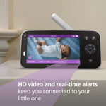 Philips Avent Premium Connected Baby Monitor, Smart Baby Monitor with App, 1080p Camera, SenseIQ Sleep & Breathing Motion Tracking, Cry Detection & Translation, Two-Way Audio, Night Vision, SCD973/37