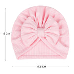 QandSweat 0-24 Months Newborn Girls' Hats Cotton Linen Cap Infant Big Bow Hat Baby Shower(8 Pack)