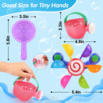 Oukitoymer Baby Bath Toy, Kids Watering Can Bathing Spoons Windmill Water Toys Set of 3, Fun Interactive Water Bathtub Toy, Beach Shower Swimming Pool Toys Gifts for Babies Toddlers Party Favors
