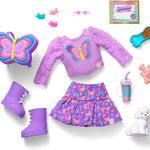 American Girl, AG Sisters Francie Doll, with Brown Eyes, Long Dark-Brown Hair with Purple Highlights, 14.5", Ages 4+