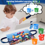 Montessori Toys for 1 Year Old,20PCS Baby's Sensory Toy First Fishing Toy Set for 1-3 Boy Girl Birthday Gift,Educational Learning Toys Stacking Cups Number Counting, Color Sorting for 12-18 Month Baby