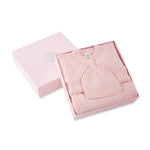 Little Me Clothes for Baby Girls' Cable Sweater and Blanket Gift Box, Baby Essentials, Shower Gift, Pink, 6 Months