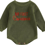 Adobabirl Baby Girl Boy Knitted Sweater Bubble Romper Long Sleeve Jumpsuit Festival Outfit Fall Winter Spring Clothes