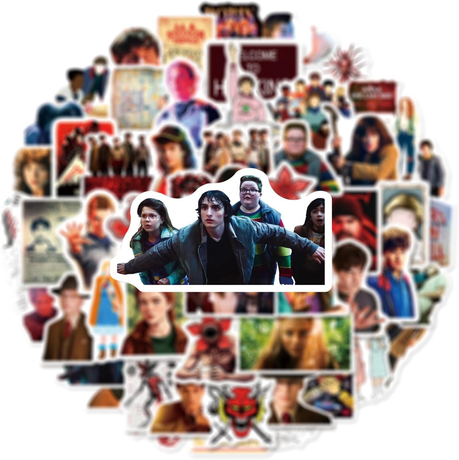 50pcs Stranger Movie Season 5 TV Stickers for Kids Teens Girls Adult, Waterproof Vinyl Things Movie Decal for Water Bottle Skateboard Guitar Travel Case Bike Laptopr (st)