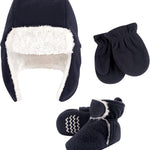 Hudson Baby Girls' Trapper Hat, Mitten and Bootie Set