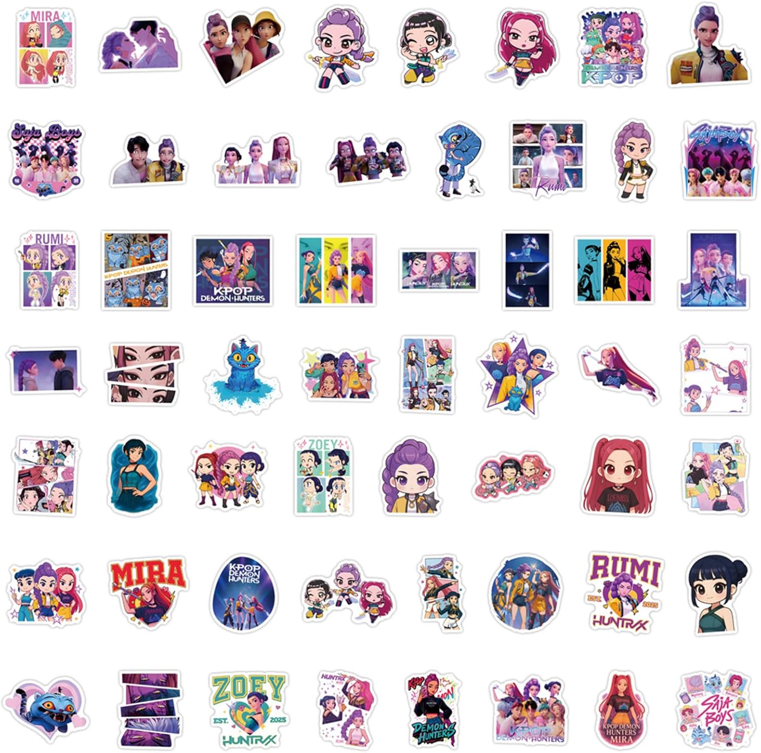110Pcs Cute Anime Stickers, Cartoon PVC Movie Decals, Perfect for Laptop, Phone Case, Helmet, Water Bottle, Travel Case, Guitar, Ideal Gift for Adults