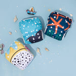 ALVABABY Large Cloth Swim Diaper 3pcs Baby/Toddler/Infant Snap Reusable Adjustable Swimming Diaper Baby Boy and Girl 3ZSWY28
