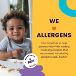 Organic Puffs - Early Allergen Introduction Snack Puffs w/ 9 Top Allergens: Organic Peanuts, Cashew, Egg & More by Ready Set Food, No Added Sugar, Babies 8+ Months, Peanut Butter 3-Pack