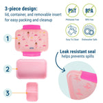 Wildkin Reusable Food Container for Kids – Airtight, Leak Resistant, Dishwasher Safe - Ballerina