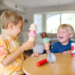 Melissa & Doug Scoop and Stack Ice Cream Cone Wooden Magnetic Pretend Play Food Set, Preschool Toy Play Ice Cream Set, Pretend Food, Toy for Toddlers and Kids Ages 3+ - FSC-Certified