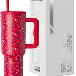 Simple Modern 40 oz Trek Tumbler with Handle and Straw Lid | Cup Holder Friendly Insulated Stainless Steel Travel Mug | Almond Birch