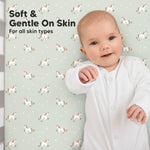 KeaBabies 2-Pack Organic Crib Sheets for Boys, Girls - 52x28 Fitted Crib Mattress Sheet Neutral, Breathable Jersey Cotton Cover for Baby Bed, Toddler Mattress, Soft & Cute Prints (Lune Mystic)