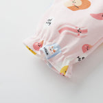 pureborn Baby Girls Bodysuit Peter Pan Collar Bubble Romper Long Sleeve Cotton One-Piece Outfit Bread Milk 0-3 Months