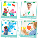 Epakh 24 Pieces Stencils for Kids 8 Inches Drawing Stencils Chalk Template Large Washable Geometric and Garden Themed Primary Shape Template for Kids Toddlers Preschooler(Primary Style)