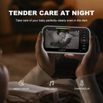 Baby Monitor with Camera and Audio- Video Baby Monitor with 960ft Long Range, Remote Pan-Tilt-Zoom, Night Vision, Temperature Sensor, 2-Way Talk, 8 Lullabies, 30-Hour Battery & No WiFi