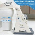 CALCHELE Potty Training Seat, Upgrade Toddler Toilet Seat with Steps Stool Ladder, 2 in 1 Potty Training Seat with Step Stool for Kids Boys Girls Gray