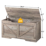 HOOBRO Storage Bench, 39.4” Retro Wooden Storage Chest with U-Shaped Cut-Out Pull, Safety Hinge, Supports 220 lb and Easy Assembly for Toy Box Organizer (Greige) BG771CW01