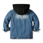 CM C&M WODRO Baby Boys Girls Denim Jacket Kids Toddler Button Down Jeans Jacket Top Coat Outerwear (Hoodie-Black, 2-3T)