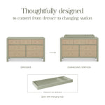 Namesake Eloise 7-Drawer Baby Dresser for Nursery - GREENGUARD Gold, Assembled Double Chest of Drawers for Kids, Boys & Girls - Multi-Purpose Storage Dresser for Bedroom & Living Room - French Sage