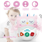 WOWOHAGE Baby Toys 0-6-12 Months, Plush Owl Musical Toys, Cute Stuffed Animal Infant Toys with Light & Sounds, Roly-Poly Sensory Toy Birthday Gift for Newborn Boys & Girls Easter Gifts