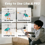 XIKOTEC Remote Control Helicopter, RC Helicopter Toy for Kids, 2.4GHz RC Plane with LED Lights, RC Flying Toy, Easy to Fly Indoor/Outdoor, Gifts Toys for Kids Beginners 8+ (Blue)