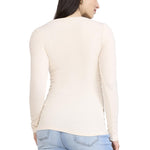 Motherhood Maternity Women's Long Sleeve V-Neck Side Ruched Henley Pregnancy Tee Shirt, Whitecap Grey, X-Large