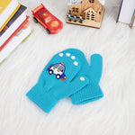 3 Pairs Kids Knitted Mittens Toddler Winter Gloves Boys Full Finger Warm Mittens (3 Pairs-Car)