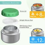 Aimsnk Bento Lunch Box for Kids with 12oz Soup Thermo,4 Compartments Lunch Box Containers Kids, Includes Foldable Spoon &Sauce Jar, BPA Free&Leak proof,Insulated Food Jar for Travel,School,Picnic