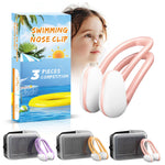LFHMELE Swimming Nose Clip - 3 Packs Silicone Waterproof Swim Nose Plugs for Kids Age 7+ (Pink, Orange & Purple) (Pink, Orange & Purple)