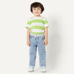 Amazon Essentials Unisex Babies' Soft Stretch Pull-On Jeans, Stone Light Wash, 3T