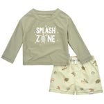 Gerber Baby Boys Baby Toddler Long Sleeved Rashguard Swim Bathing Suit Set Turtles 6-9 Months