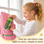 Soccer Water Bottle for Kids - 12oz Dinosaur Kids Water Bottle with Straw, Stainless Steel Tumbler, Insulated, Leak-proof, BPA-free, Pop-up Straw Lid, for School - Children Birthday Gift Cup(1pc)