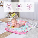 morabloomy 7-in-1 Large Activity Mat for Babies 0-6 Months Tummy Time Mat Play Mat, 5 Tummy TimeToys, 18 Ocean Toys, and 1 Tummy Time Pillow, Baby Activity Mat Easy to Install & Clean, Baby Gift