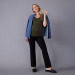 Motherhood Maternity Women's Secret Fit Over The Belly Ponte Flare Pregnancy Pant, Black, Medium